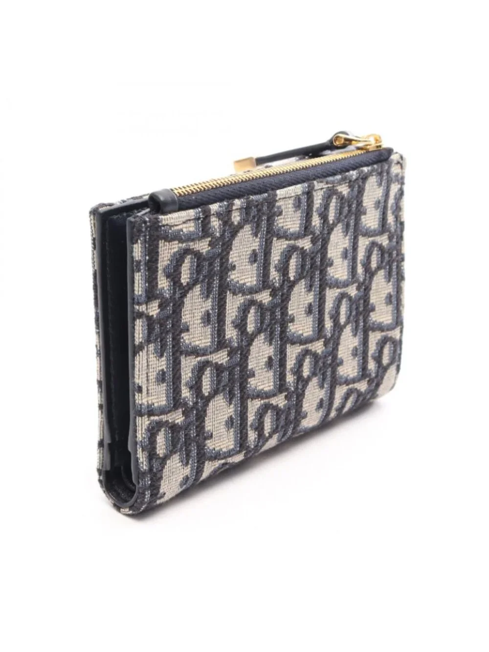 Dior Bifold Wallet 30 Montaigne Dahlia Oblique Ivory Leather 30